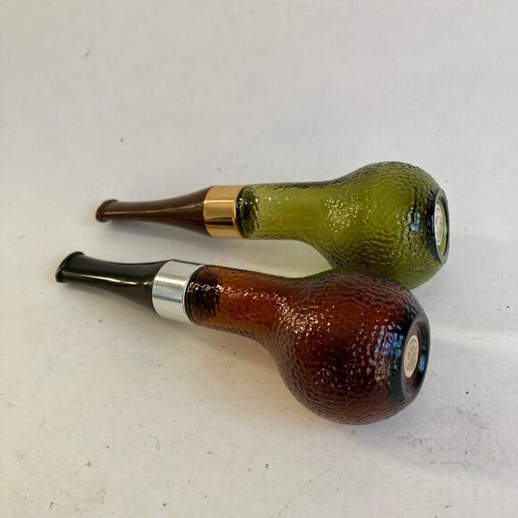 Lot 2 Vintage Avon Tai Winds After Shave Glass Bottles Pipe Green & Brown - Picture 5 of 7